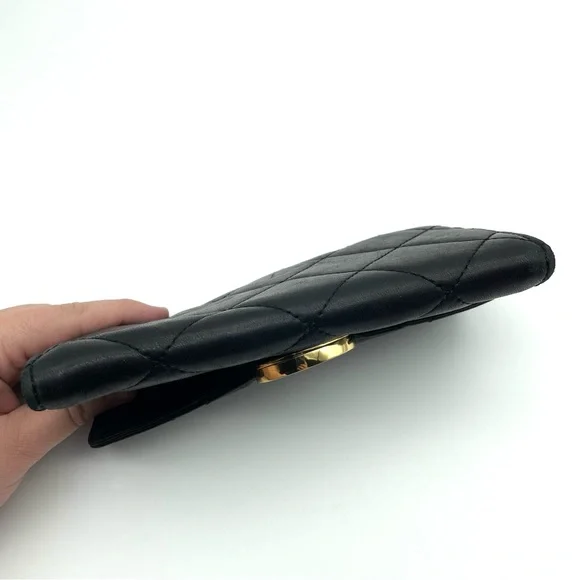 ❌SOLD MICHAEL Michael Kors Fulton Quilted Leather Wallet Black - Picture 4 of 12